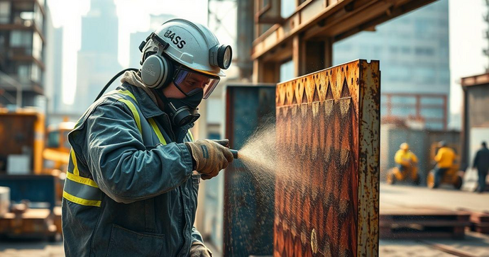 Serviço de jateamento e pintura para revitalizar superfícies e aumentar a durabilidade