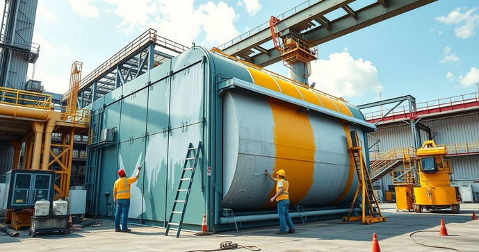 Projeto turnkey de Jateamento e pintura industrial